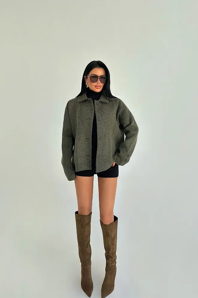 EYYO ATELIER Green Casual Formal Elegant Jacket Wholesale Clothing 1