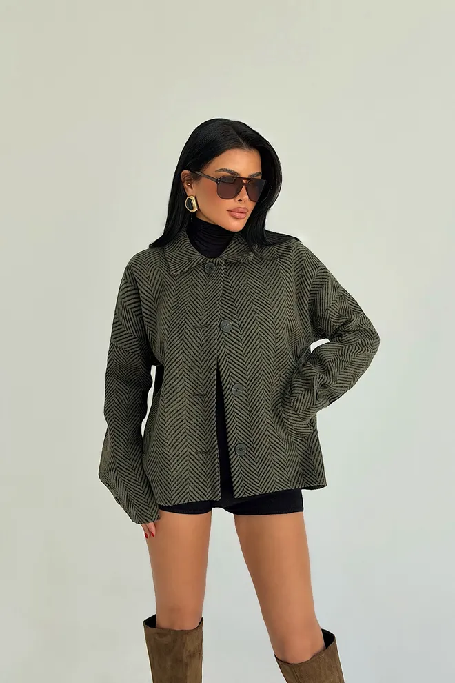 EYYO ATELIER Žalias Kasdienis Oficialus Elegantiškas Švarkas Didmeninė prekyba drabužiais Kokteilinė