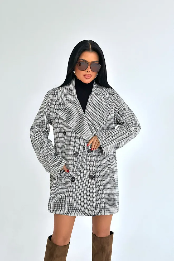 EYYO ATELIER Црн Елегантан Двоструки Блејзер Јакна Велепродаја одеће Неформалан