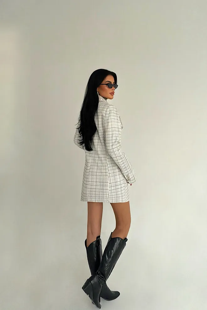 EYYO ATELIER White Double Breasted Blazer Jacket Wholesale Clothing Work