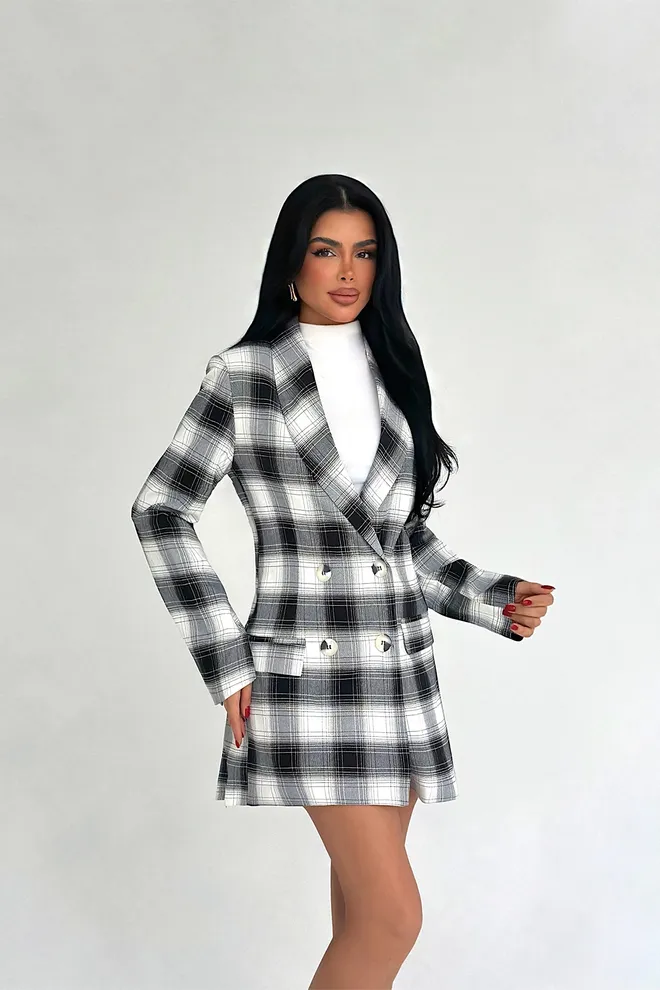 EYYO ATELIER Черный Двубортный Пиджак Куртка Оптовая продажа одежды Повседневный