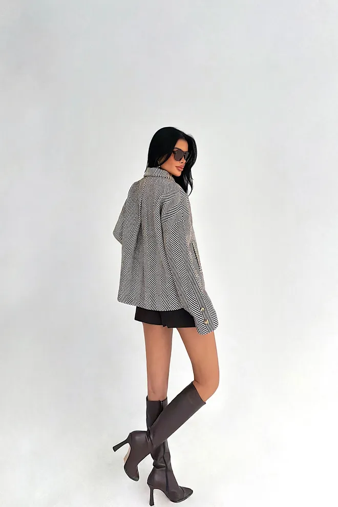 EYYO ATELIER Black Single Breasted Blazer Jacket Wholesale Clothing Lounge