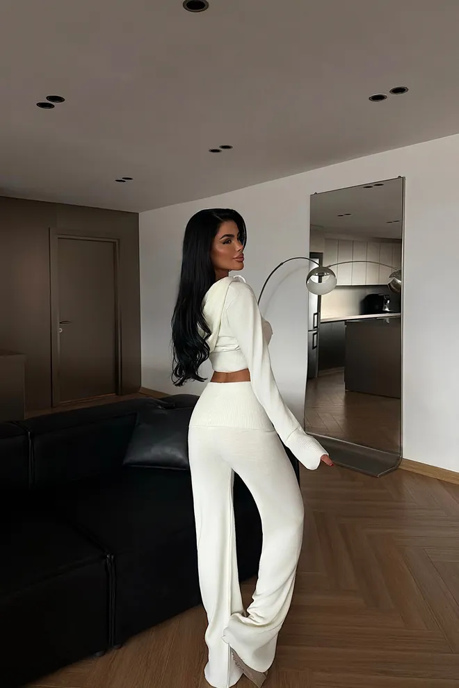 EYYO ATELIER Set Alb Slim Fit Palazzo Îmbrăcăminte cu ridicata Primăvară