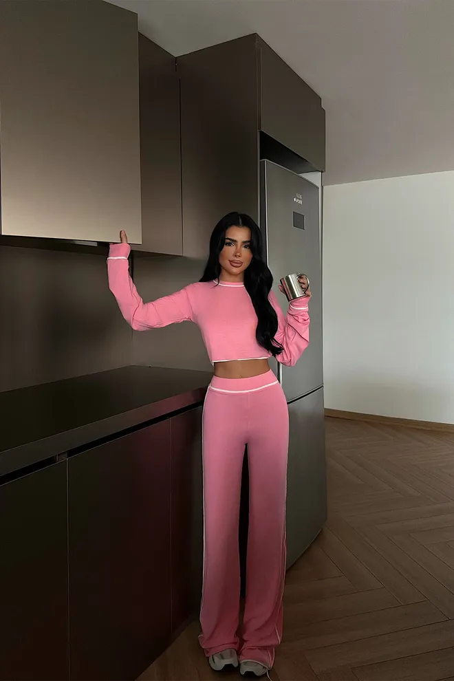 EYYO ATELIER Pink Casual Sport Sexy Suit Wholesale Clothing 1