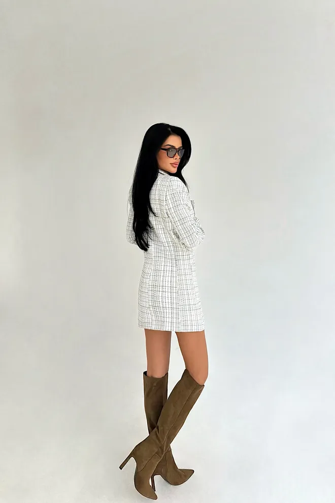 EYYO ATELIER White Double Breasted Blazer Jacket Wholesale Clothing Work