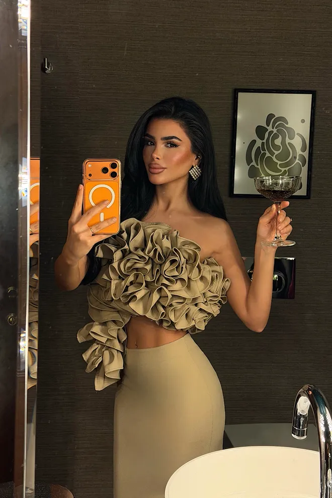 EYYO ATELIER Beige Elegant Mermaid Maxi Set Wholesale Clothing Sexy