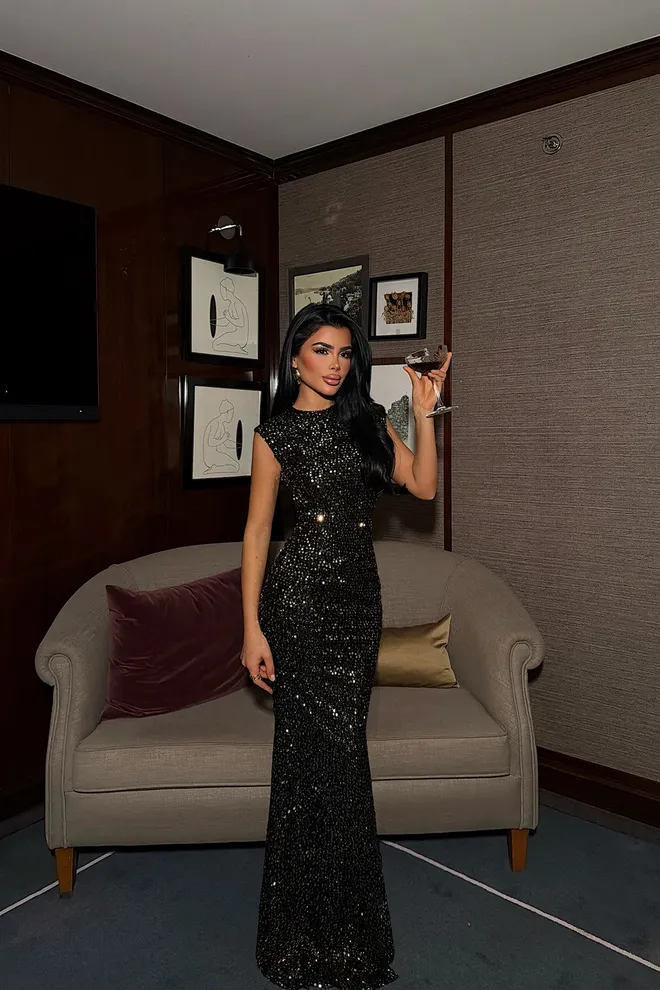 EYYO ATELIER Čierne Glam Elegantné Flitrované Bodycon Šaty Veľkoobchod s oblečením 1