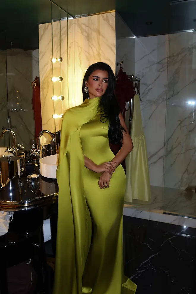 EYYO ATELIER Green Elegant Glam Formal Sheath Dress Wholesale Clothing Christmas