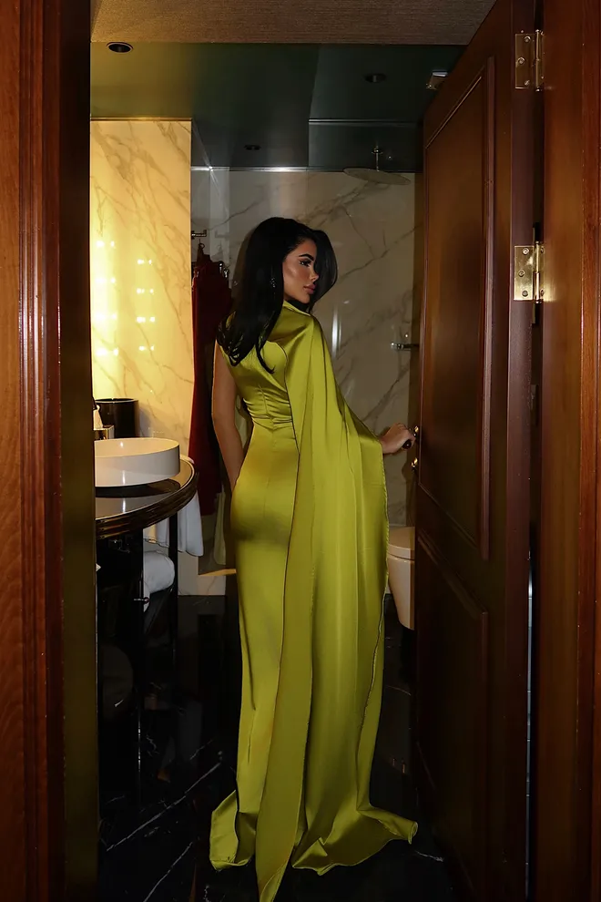 EYYO ATELIER Green Elegant Glam Formal Sheath Dress Wholesale Clothing Glam