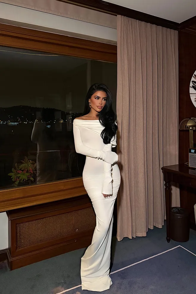 EYYO ATELIER White Sexy Elegant Formal Glam Bodycon Dress Wholesale Clothing Sexy