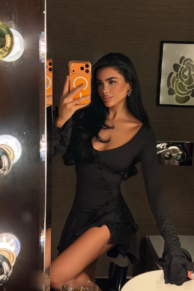 EYYO ATELIER Black Sexy Elegant Fit And Flare Mini Dress Wholesale Clothing 1