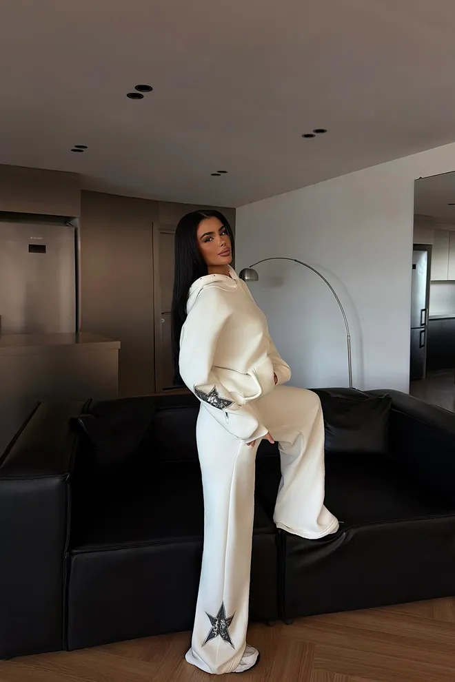 EYYO ATELIER White Casual Streetwear Set Wholesale Clothing Lounge