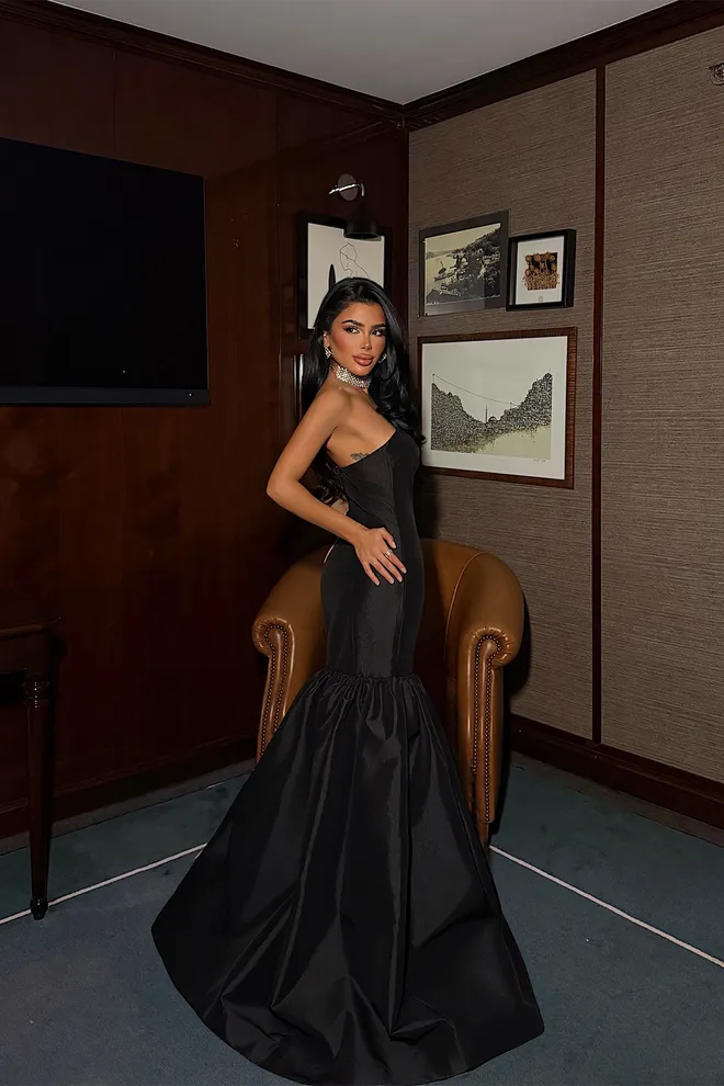 EYYO ATELIER Black Elegant Fit And Flare Dress Wholesale Clothing Cocktail