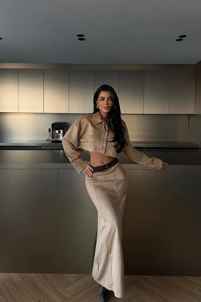 EYYO ATELIER Conjunto Beige Elegante Casual Ropa al por mayor Casual