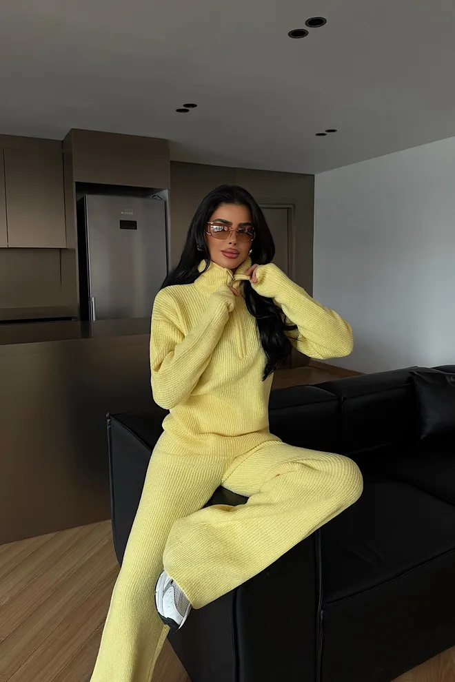 EYYO ATELIER Geltona Kasdienis Sportas Gatvės Rinkinys Didmeninė prekyba drabužiais 1