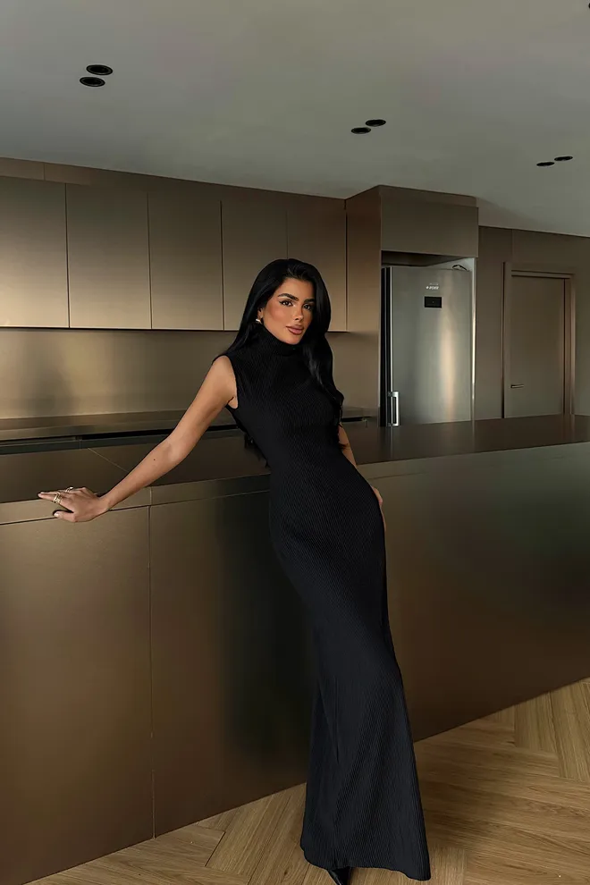 EYYO ATELIER Vestido Negro Sexy Elegante Formal Bodycon Ropa al por mayor Cóctel