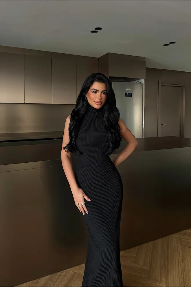 EYYO ATELIER Vestido Negro Sexy Elegante Formal Bodycon Ropa al por mayor 1