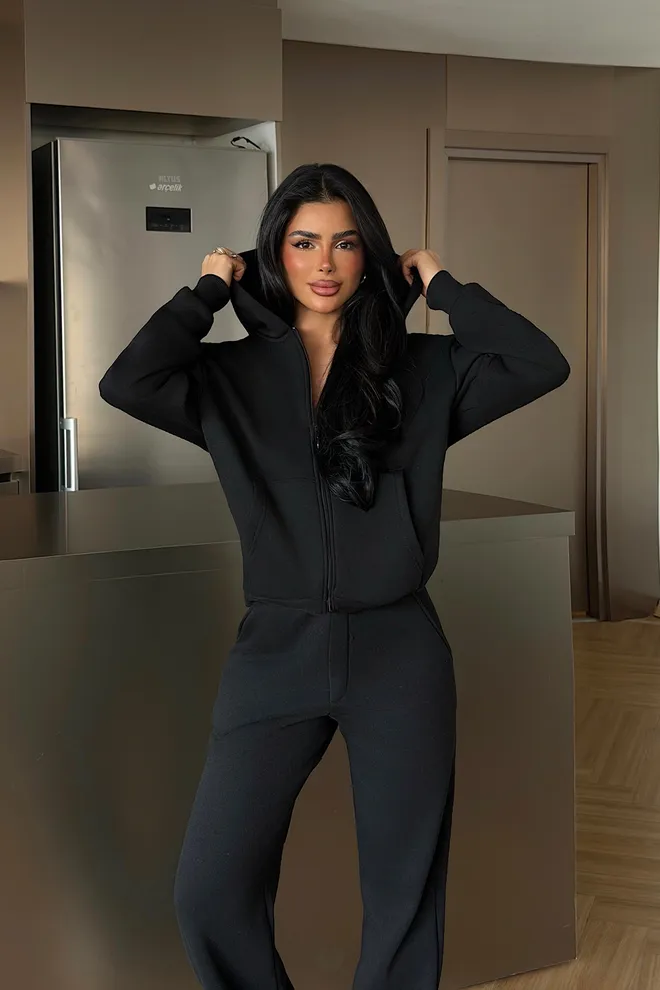 EYYO ATELIER Súprava Neformálny Šport Streetwear Čierna Veľkoobchod s oblečením 1