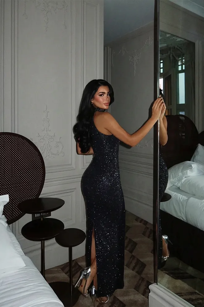 EYYO ATELIER Black Sexy Elegant Glam Formal Bodycon Dress Wholesale Clothing Polyester