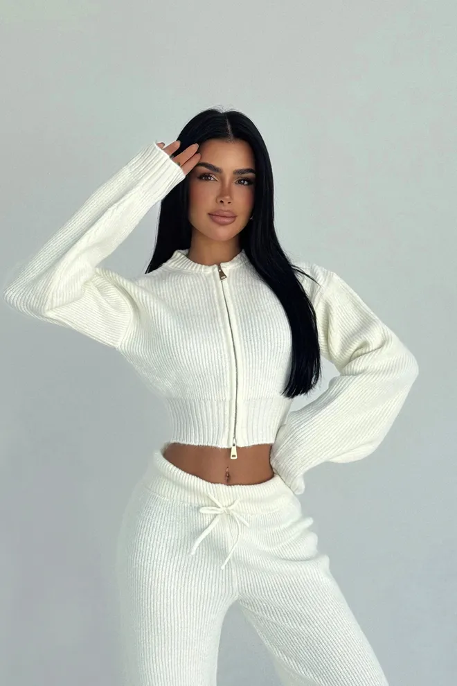 EYYO ATELIER White Elegant Suit With Wide Leg Palazzo Pants Wholesale Clothing Work