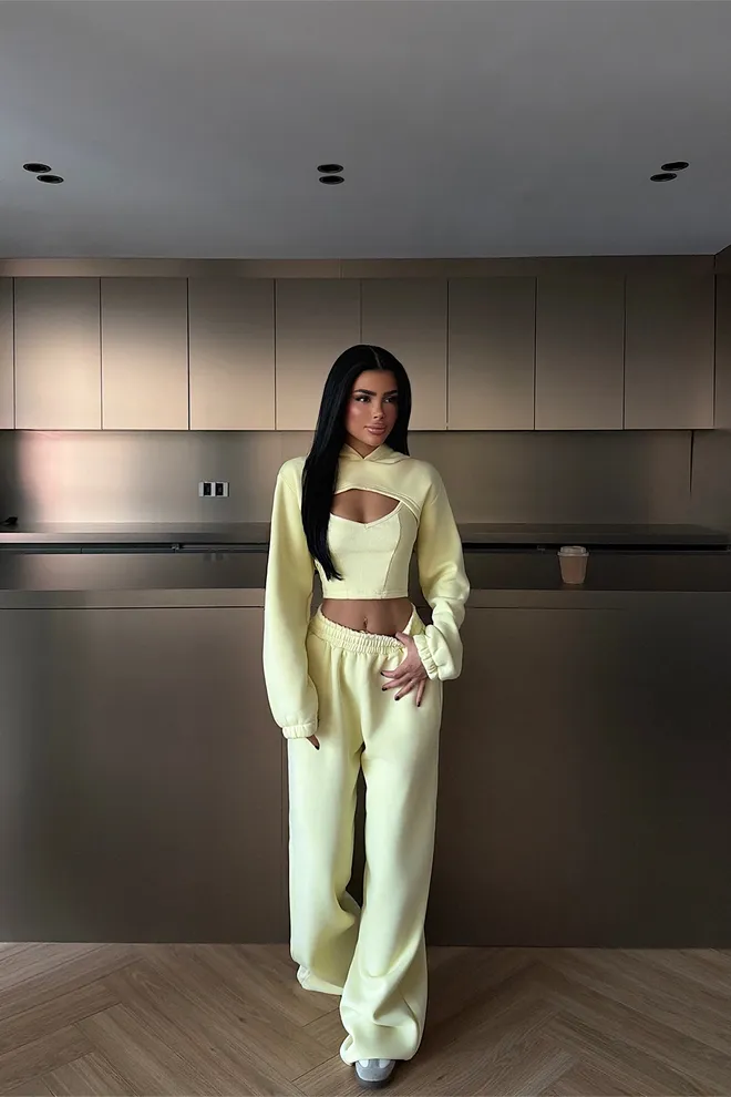 EYYO ATELIER Yellow Casual Sport Suit Wholesale Clothing 1