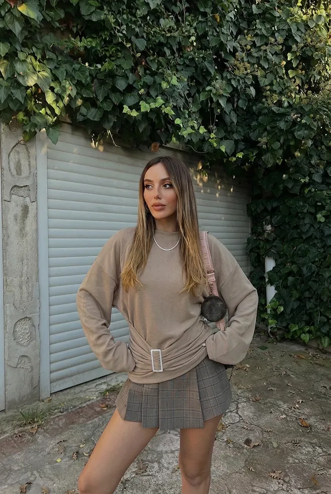 EYYO ATELIER Bluză Bej Casual Elegant Îmbrăcăminte cu ridicata Casual