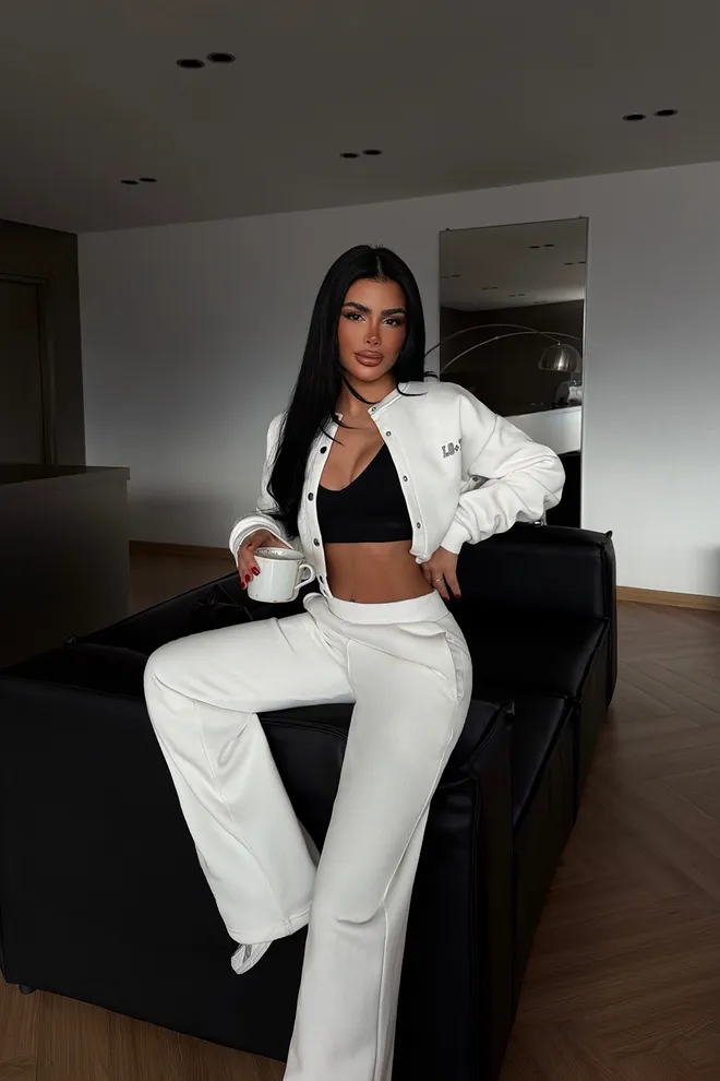 EYYO ATELIER White Tracksuit Casual Sport Streetwear Wholesale Clothing Lounge