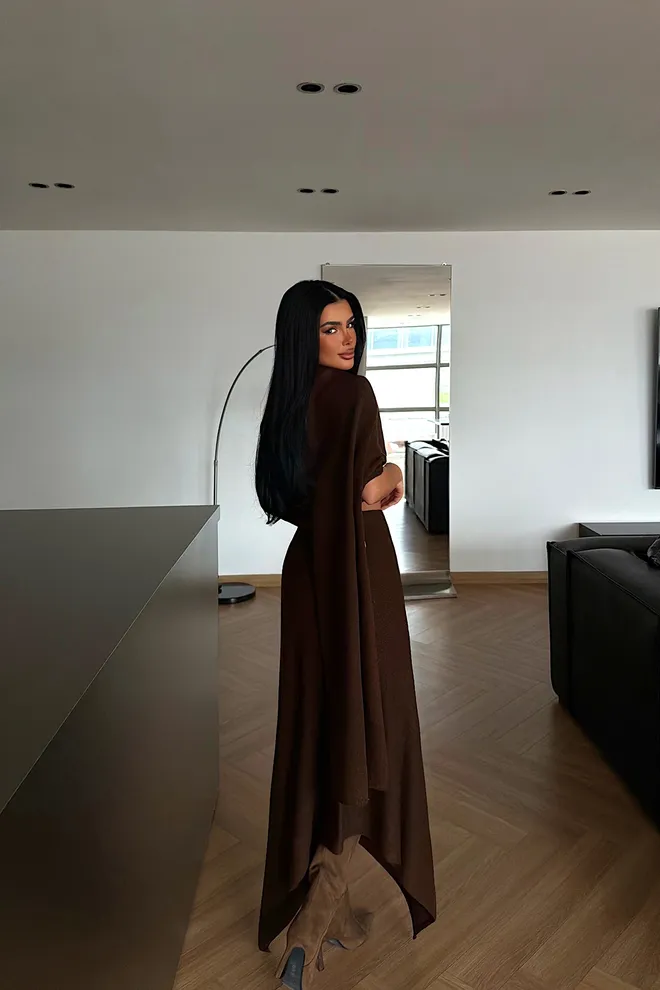 EYYO ATELIER Komplet Brązowy Seksowny Elegancki Formalny Hurtowa sprzedaż odzieży Jesień