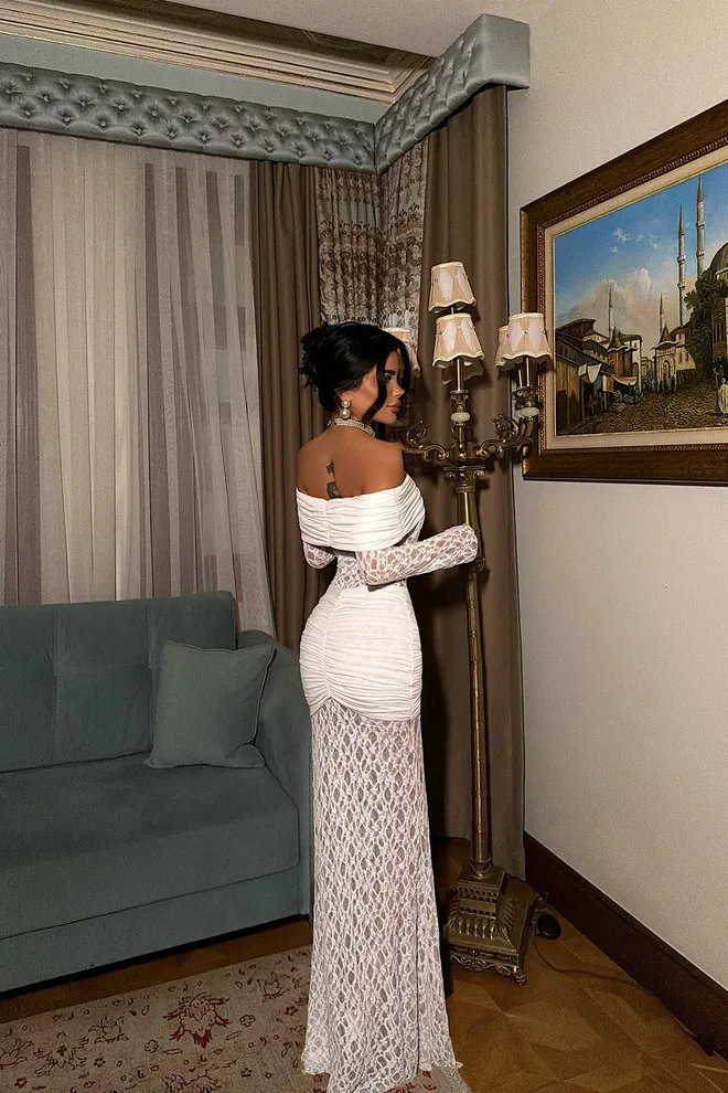 EYYO ATELIER Rochie Alb Sexy Elegant Formal Glam Îmbrăcăminte cu ridicata Primăvară