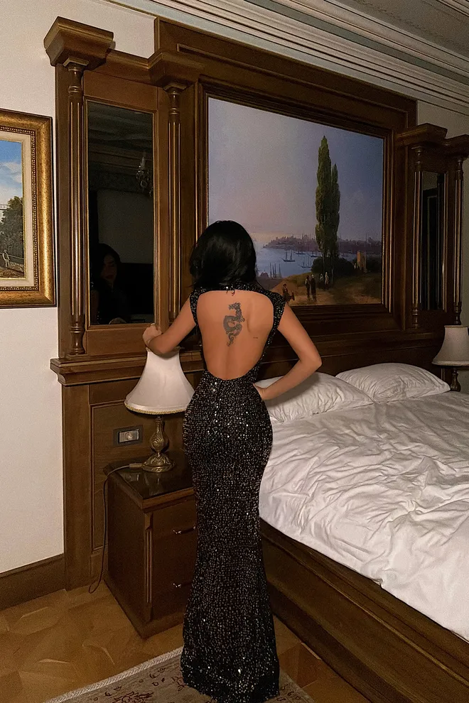 EYYO ATELIER Black Glam Sequined Sheath Dress Wholesale Clothing Spring