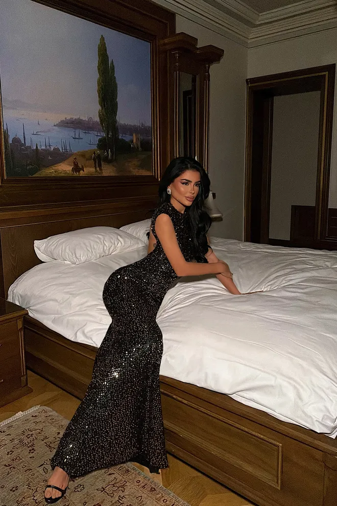 EYYO ATELIER Черный Гламурный С Блестками Оболочка Платье С Рукавом С Крышкой Оптовая продажа одежды Сексуальный