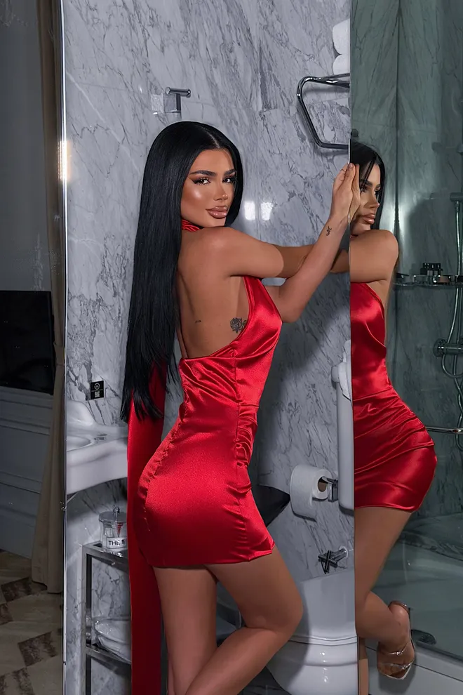 EYYO ATELIER Rot Sexy Glam Elegant Formal Bodycon Mini Kleid Großhandelskleidung Frühling