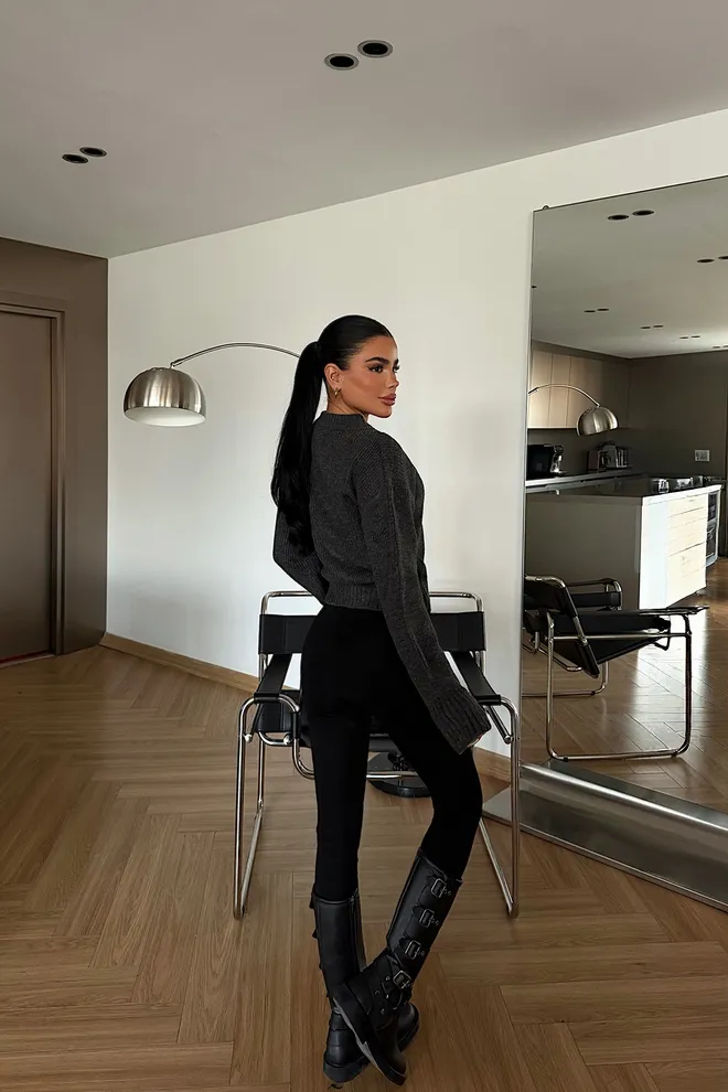 EYYO ATELIER Grey Slim Fit Zip Up Cardigan Wholesale Clothing Spring