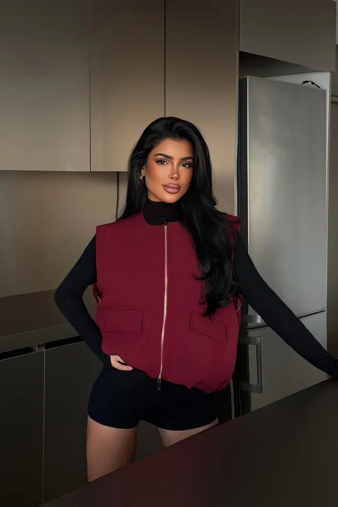 EYYO ATELIER Бордовый Жилет С Карманами Оптовая продажа одежды 0