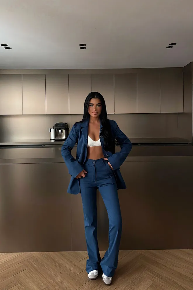 EYYO ATELIER Elegant Navy Blue Slim Fit Suit Wholesale Clothing Work