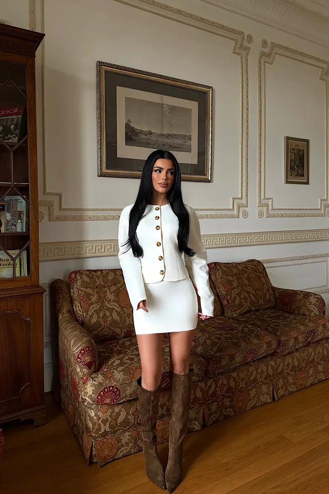 EYYO ATELIER Set Beyaz Zarif Seksi Resmi Toptan Giyim İş