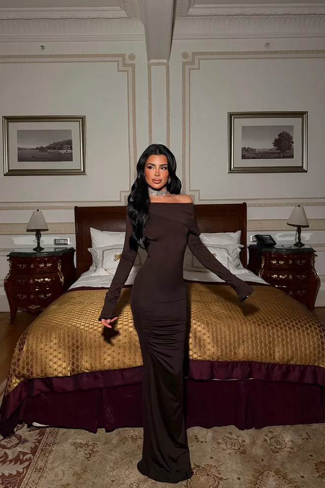 EYYO ATELIER Elegant Black Bodycon Dress With Off Shoulder Neck Wholesale Clothing Spring