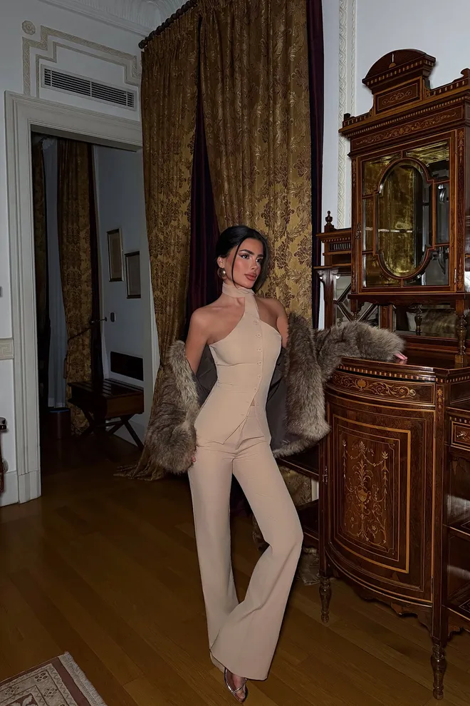 EYYO ATELIER Beige Elegant Set Wholesale Clothing Spring