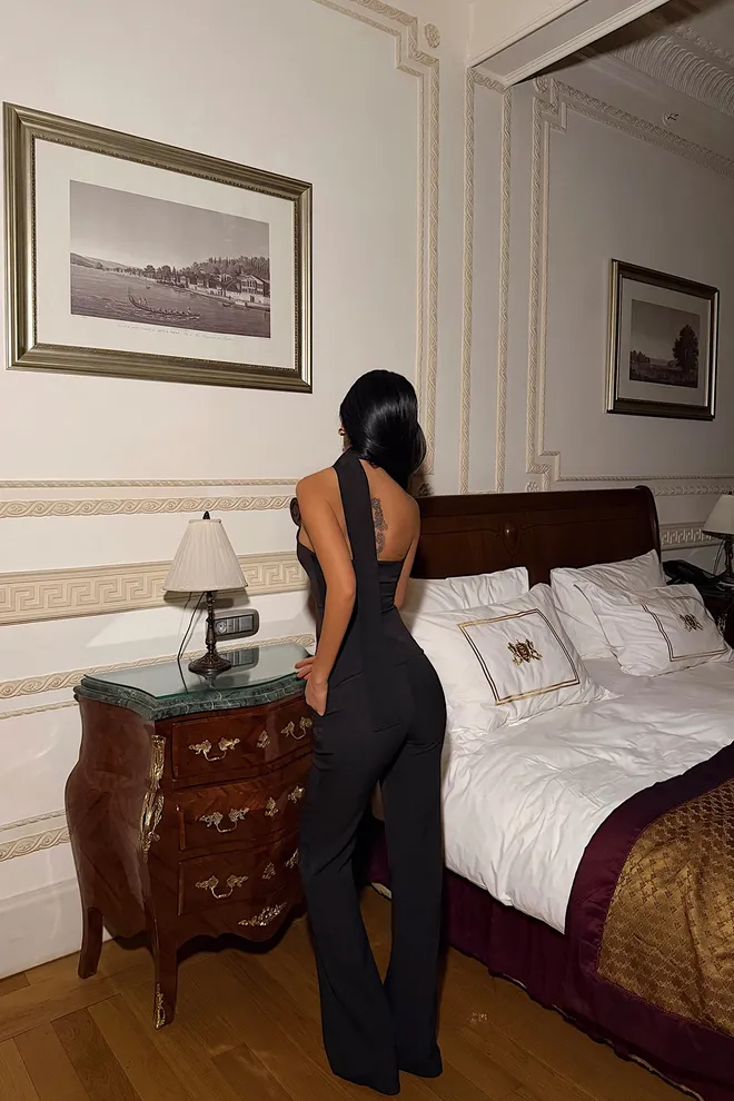 EYYO ATELIER Black Elegant Slim Fit Buttoned Set Wholesale Clothing Spring