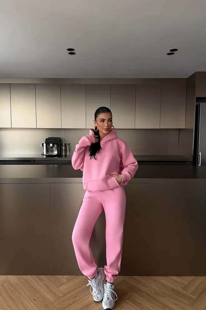 EYYO ATELIER Set Rosa Casuale Sportivo Abbigliamento Di Strada Abbigliamento all'ingrosso Casuale