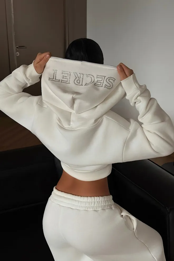 EYYO ATELIER White Tracksuit Casual Sport Streetwear Jogger Wholesale Clothing Lounge