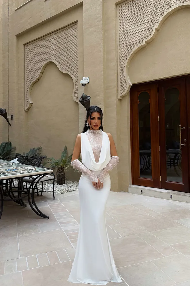 EYYO ATELIER Vestido Blanco Elegante Formal Sin Mangas Tipo Bodycon Ropa al por mayor Sexy