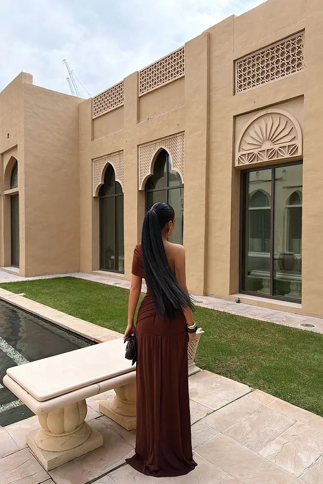 EYYO ATELIER Brown Sexy Elegant Glam Formal Dress Wholesale Clothing Formal