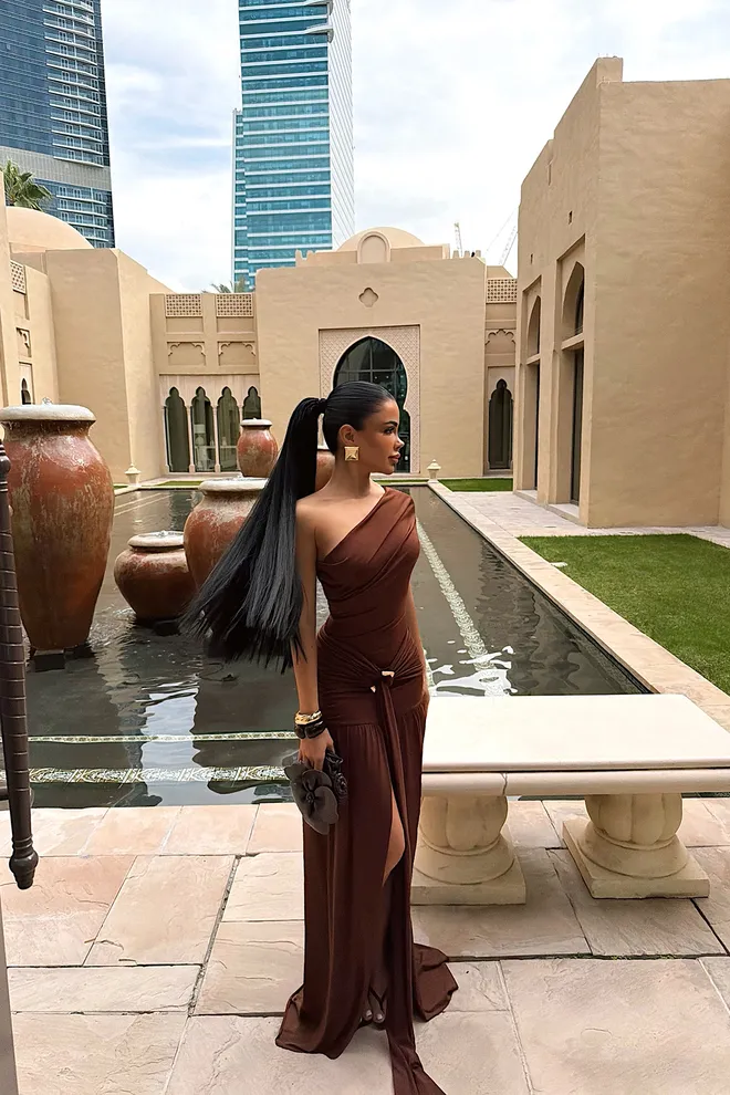 EYYO ATELIER Brown Sexy Elegant Glam Formal Dress Wholesale Clothing 1