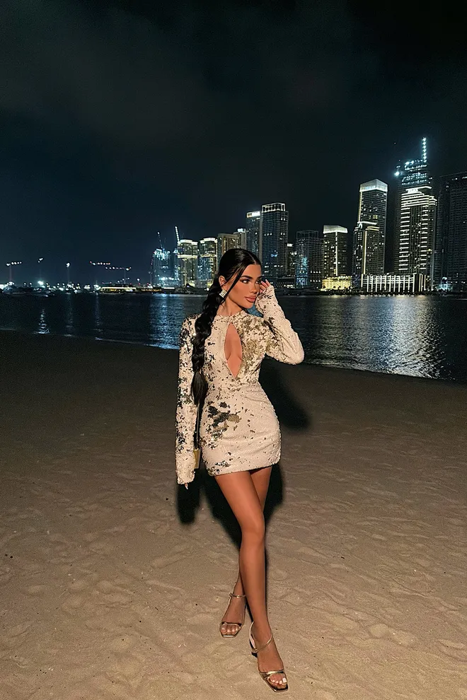 EYYO ATELIER Gold Sequined Sexy Bodycon Mini Dress Wholesale Clothing 1