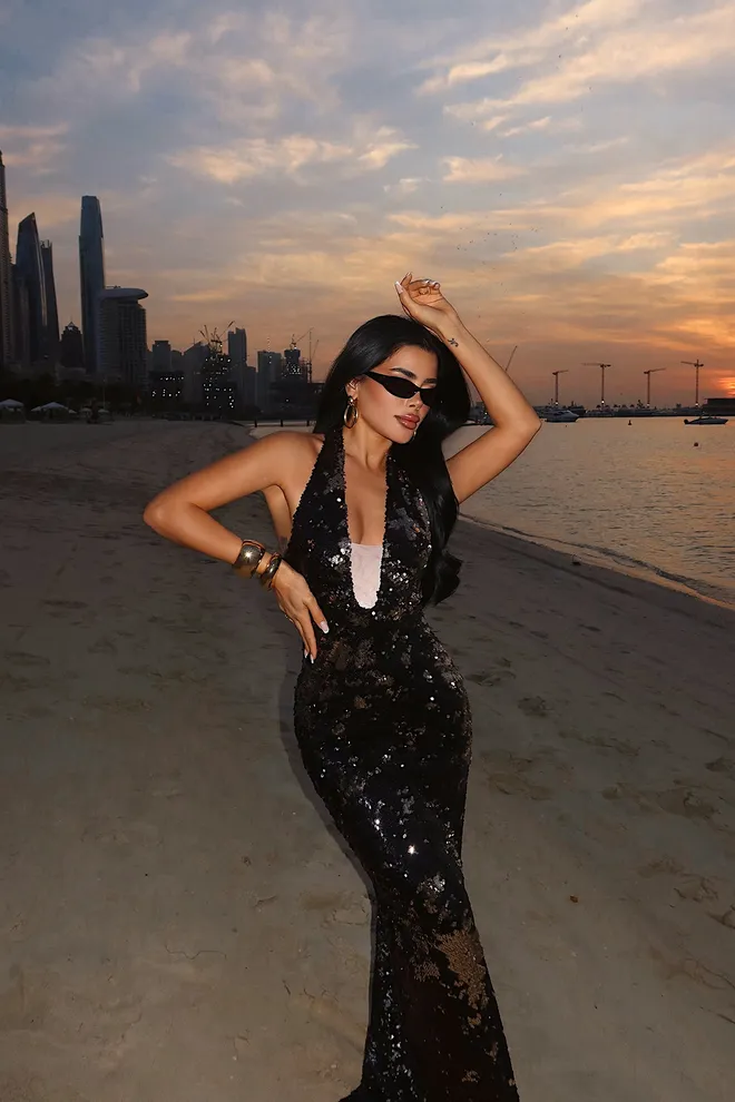 EYYO ATELIER Μαύρο Αμάνικο Sparkling Bodycon Φόρεμα Χονδρικό εμπόριο ενδυμάτων Άνοιξη