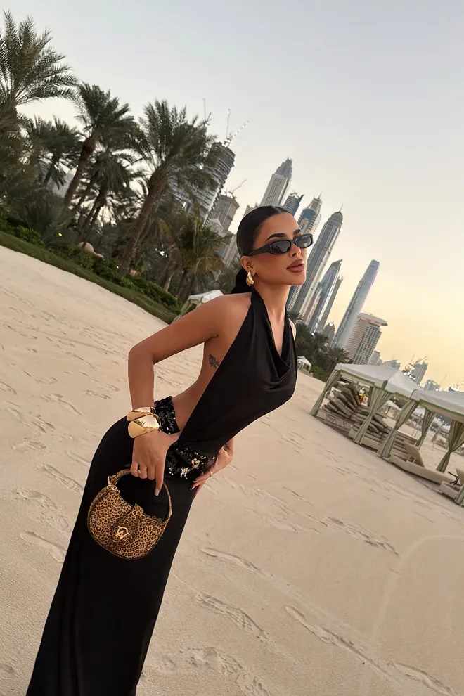 EYYO ATELIER Black Elegant Glam Backless Dress Wholesale Clothing Spring