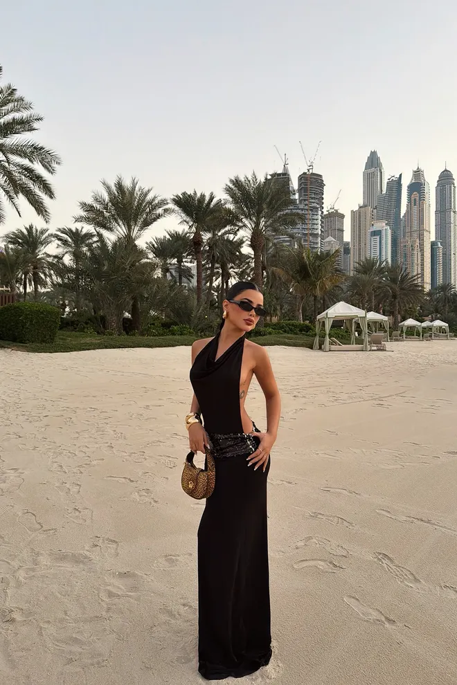 EYYO ATELIER Black Elegant Glam Backless Dress Wholesale Clothing Cocktail