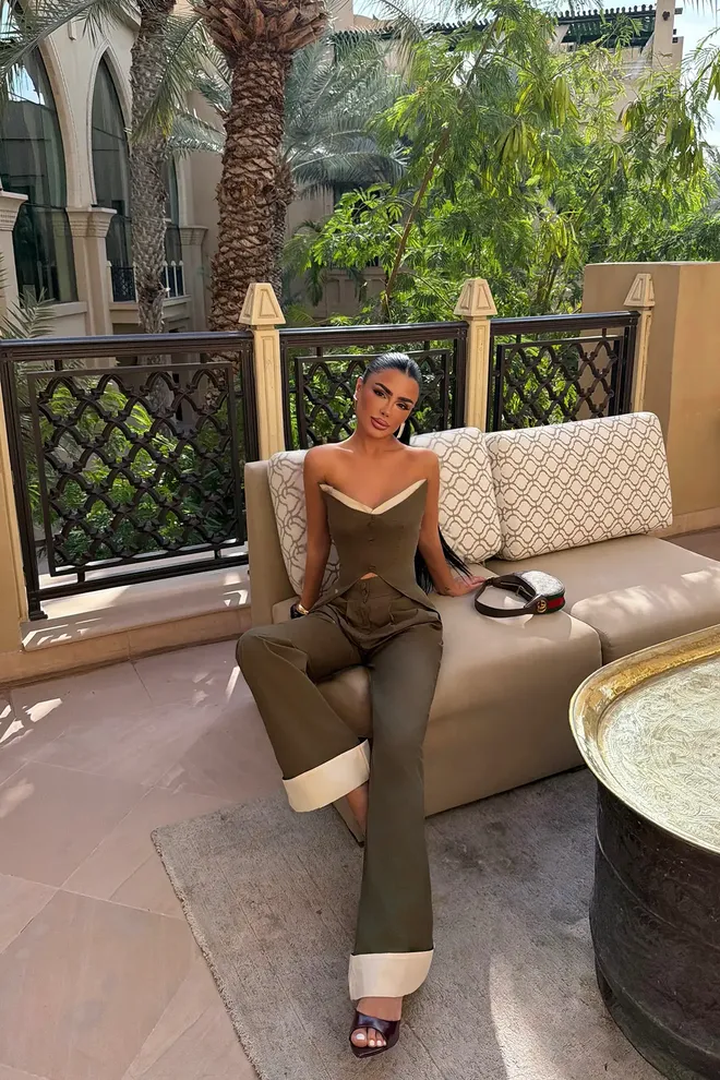 EYYO ATELIER Khaki Set For Work Party Evening Wholesale Clothing 1