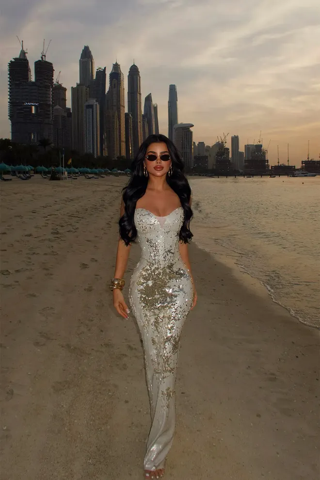 EYYO ATELIER Biele Sexy Glam Bodycon Šaty Veľkoobchod s oblečením Sexy